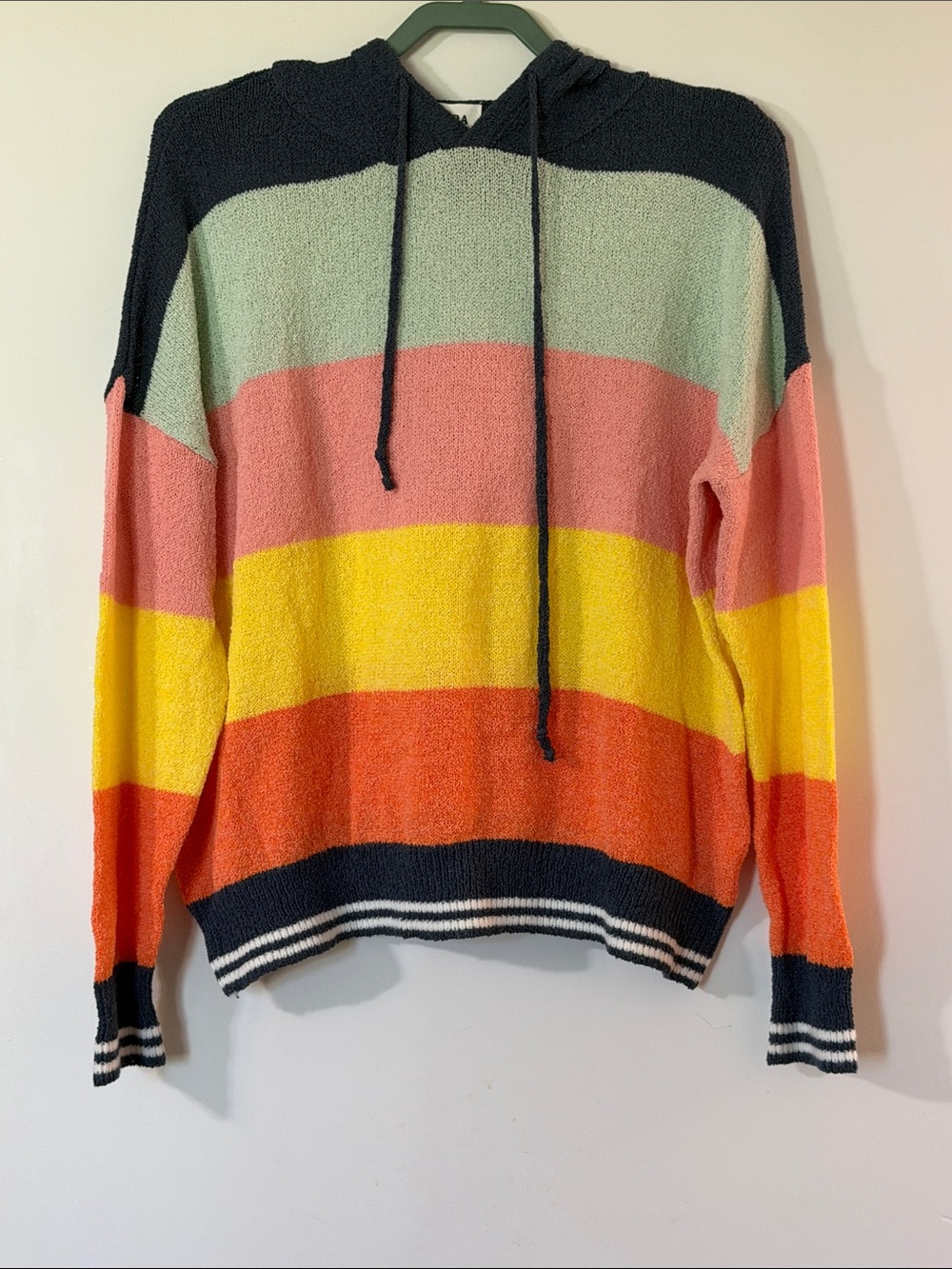 Striped Multicolor Hooded Sweater - Women’s